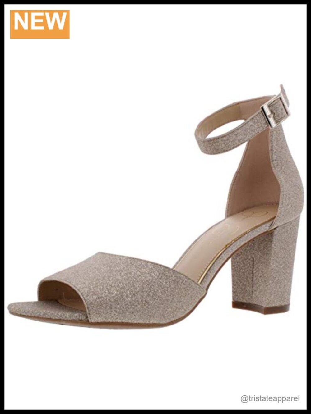 Ankle Strap Block Heel Sandals Open Toe Buckle Closure